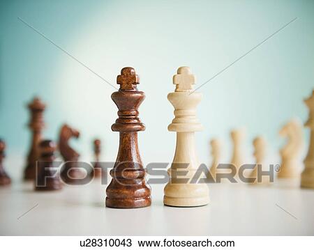 Stock Image - Studio shot of king chess pieces. Fotosearch