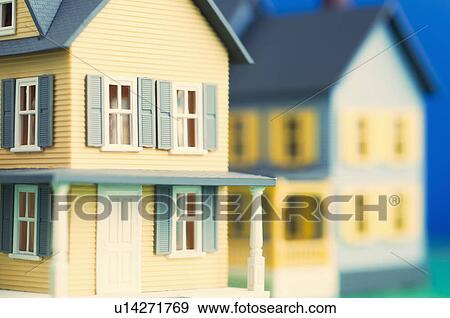 Studio shot of models of houses View Large Photo Image Stock Photo - Studio shot of models of houses. Fotosearch
