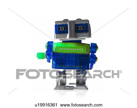 Toy robot on white background View Large Photo Image Stock Image - Toy robot on white background. Fotosearch