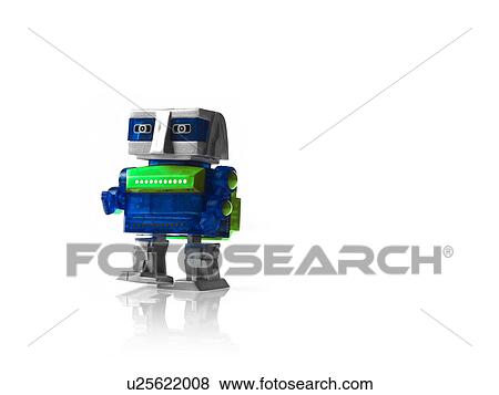 Stock Photo - Toy robot on white background. Fotosearch