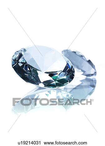 Stock Image - Two diamonds on white background. Fotosearch