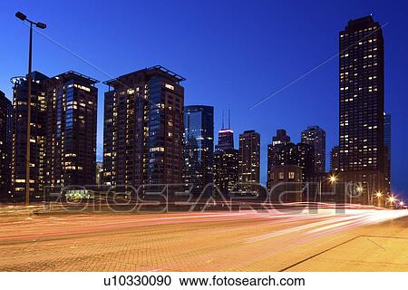 USA, Illinois, Chicago skyline View Large Photo Image Stock Image - USA, Illinois, Chicago skyline. Fotosearch