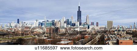 Stock Photo - USA, Illinois, Chicago skyline. Fotosearch