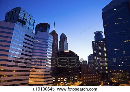 USA, Minnesota, Minneapolis downtown at sunrise View Large Photo Image Stock Photography - USA, Minnesota, Minneapolis downtown at sunrise. Fotosearch
