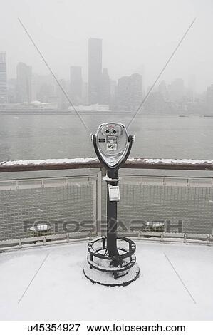 USA, New York City, coin operated binoculars overlooking foggy Manhattan View Large Photo Image Stock Photo - USA, New York City, coin operated binoculars overlooking foggy Manhattan. Fotosearch