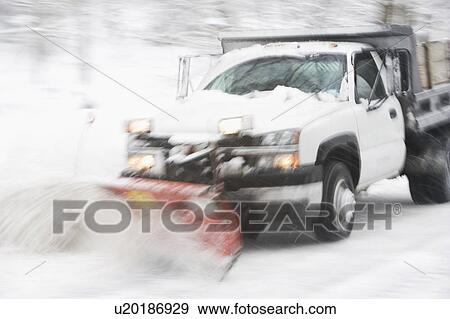USA, New York City, snowplowing truck View Large Photo Image Stock Photo - USA, New York City, snowplowing truck. Fotosearch