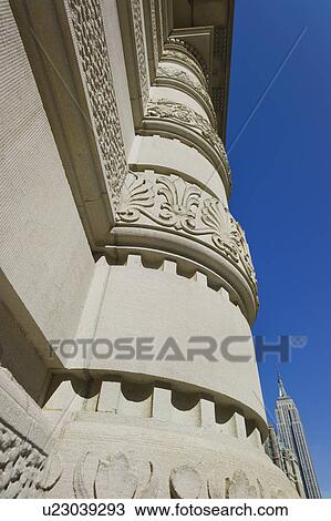 Stock Image - USA, New York, New York City, close up of building with column. Fotosearch