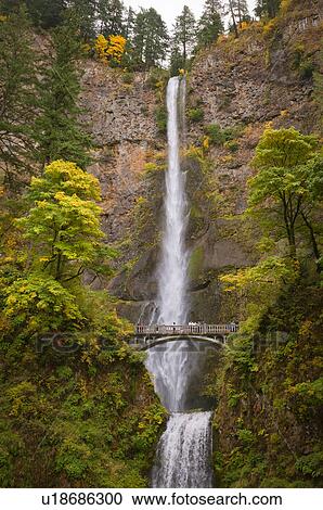 Stock Image - USA, Oregon, Multnomah Falls. Fotosearch