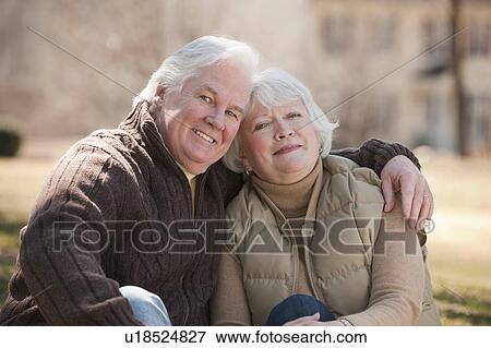 Stock Photo - USA, Virginia, Richmond, portrait of senior couple. Fotosearch
