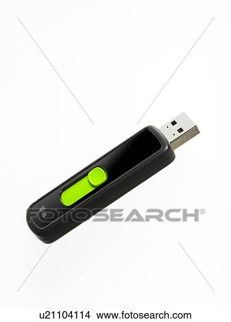 Picture - USB stick on white background. Fotosearch