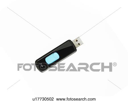 Stock Image - USB stick on white background. Fotosearch