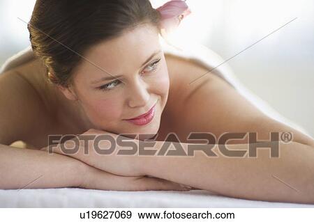 Stock Photo - Woman receiving spa treatment. Fotosearch