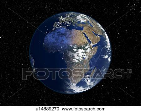 Africa, night-day satellite image View Large Photo Image Stock Image - Africa, night-day satellite image. Fotosearch