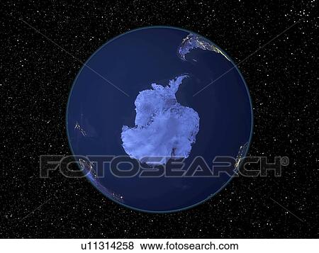 Antarctica at night, satellite image View Large Photo Image Stock Photo - Antarctica at night, satellite image. Fotosearch