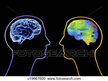 Stock Image - Artificial intelligence and cybernetics. Fotosearch