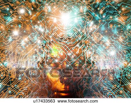 Stock Image - Artificial intelligence, artwork. Fotosearch