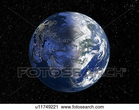 Asia, night-day satellite image View Large Photo Image Stock Image - Asia, night-day satellite image. Fotosearch