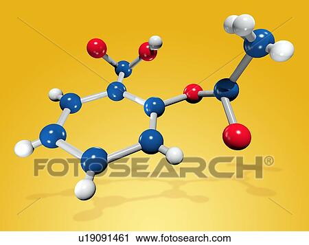 Stock Image - Aspirin drug molecule. Fotosearch
