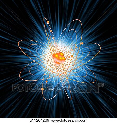Stock Photo - Atomic structure, artwork. Fotosearch