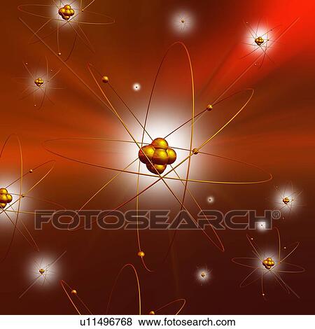 Stock Photo - Atomic structure, artwork. Fotosearch