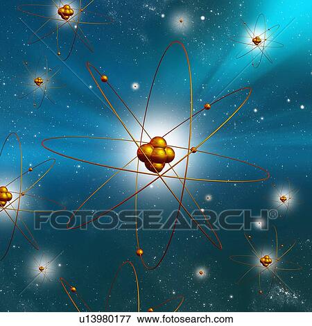 Atomic structure, artwork View Large Photo Image Stock Photo - Atomic structure, artwork. Fotosearch