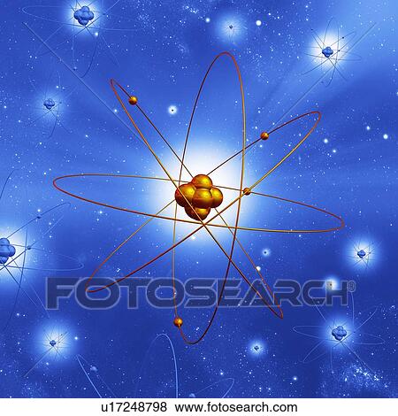 Stock Photo - Atomic structure, artwork. Fotosearch