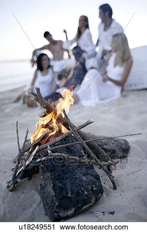 Bonfire on a beach View Large Photo Image Stock Image - Bonfire on a beach. Fotosearch