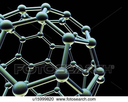 Stock Image - Buckminsterfullerene molecule. Fotosearch