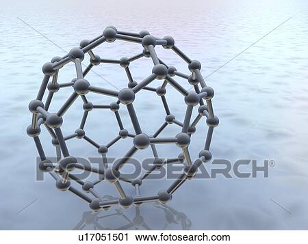 Stock Image - Buckminsterfullerene molecule. Fotosearch