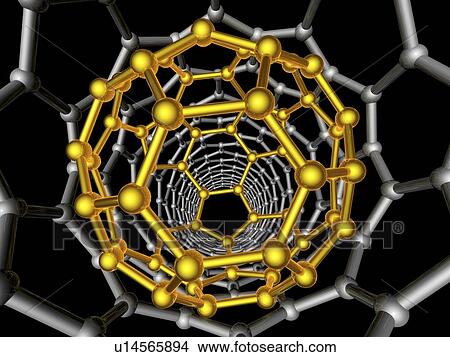 Carbon nanotube and buckyball, artwork View Large Photo Image Picture - Carbon nanotube and buckyball, artwork. Fotosearch