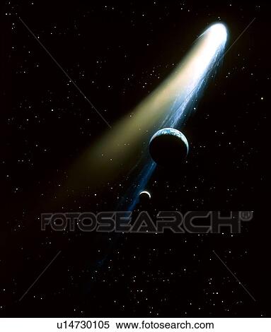 Comet and Earth View Large Photo Image Stock Photography - Comet and Earth. Fotosearch