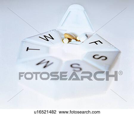 Daily pill container View Large Photo Image Stock Image - Daily pill container. Fotosearch