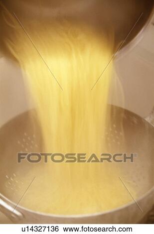 Stock Photograph - Draining spaghetti. Fotosearch