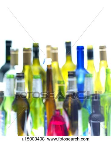 Stock Photo - Empty wine and beer bottles. Fotosearch
