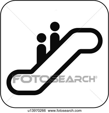 Stock Photograph - Escalator symbol, artwork. Fotosearch
