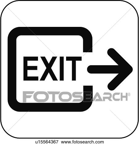 Stock Photo - Exit symbol, artwork. Fotosearch
