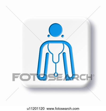 Stock Image - Female doctor symbol, artwork. Fotosearch