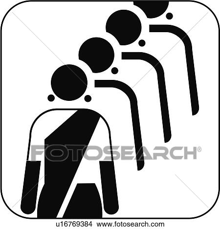 Picture - Female queue symbol, artwork. Fotosearch