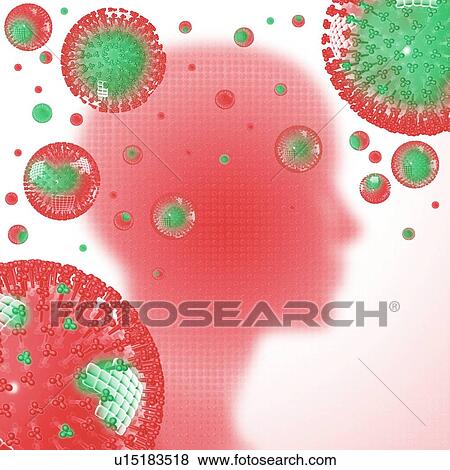 Flu virus spreading, artwork View Large Photo Image Stock Photo - Flu virus spreading, artwork. Fotosearch