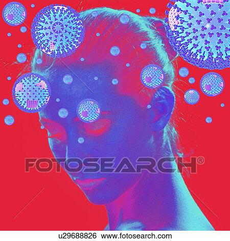 Flu virus spreading, artwork View Large Photo Image Stock Photograph - Flu virus spreading, artwork. Fotosearch