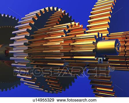 Stock Photo - Gear wheels, artwork. Fotosearch