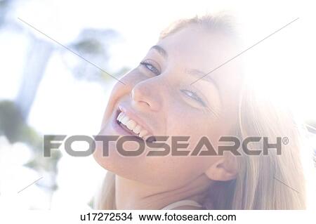 Happy woman outdoors View Large Photo Image Picture - Happy woman outdoors. Fotosearch