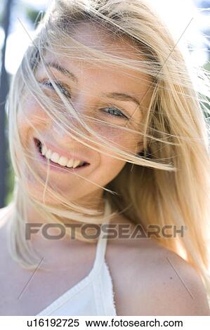 Happy woman outdoors View Large Photo Image Stock Photography - Happy woman outdoors. Fotosearch