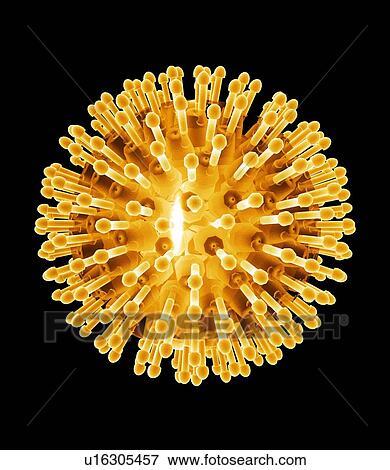 Stock Photo - Herpes virus particle, artwork. Fotosearch