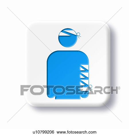 Stock Photograph - Injured person symbol, artwork. Fotosearch