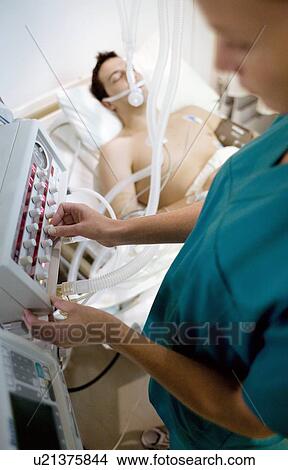 Picture - Intensive care patient. Fotosearch
