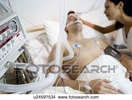 Picture - Intensive care patient. Fotosearch
