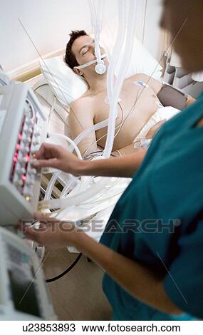 Stock Image - Intensive care patient. Fotosearch