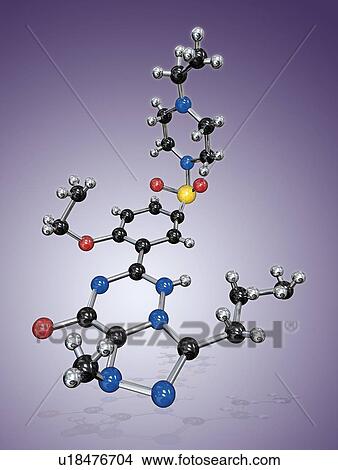 Picture - Levitra drug molecule. Fotosearch