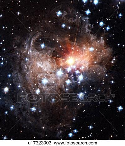 Stock Image - Light echoes around star V838 Monocerotis. Fotosearch